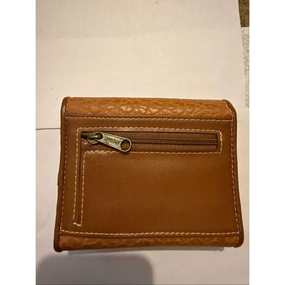 Vintage Esprit Women's Faux Leather Pebbled Snap Trifold Wallet Brown NWOT - Picture 5 of 16